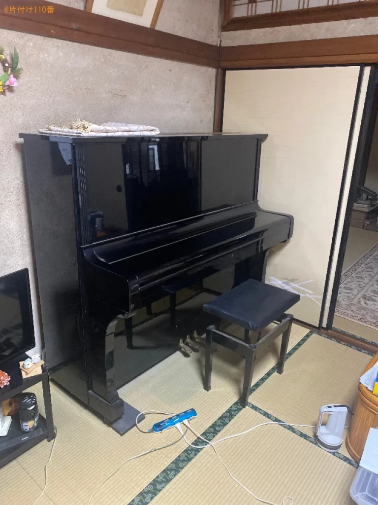 【鳥取市気高町】アップライトピアノ、椅子の回収・処分ご依頼